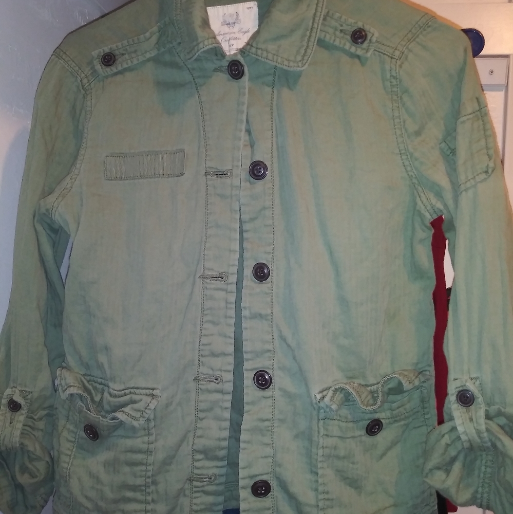 Army green cover up shirt